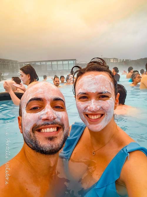 Mascarillas en el Blue Lagoon